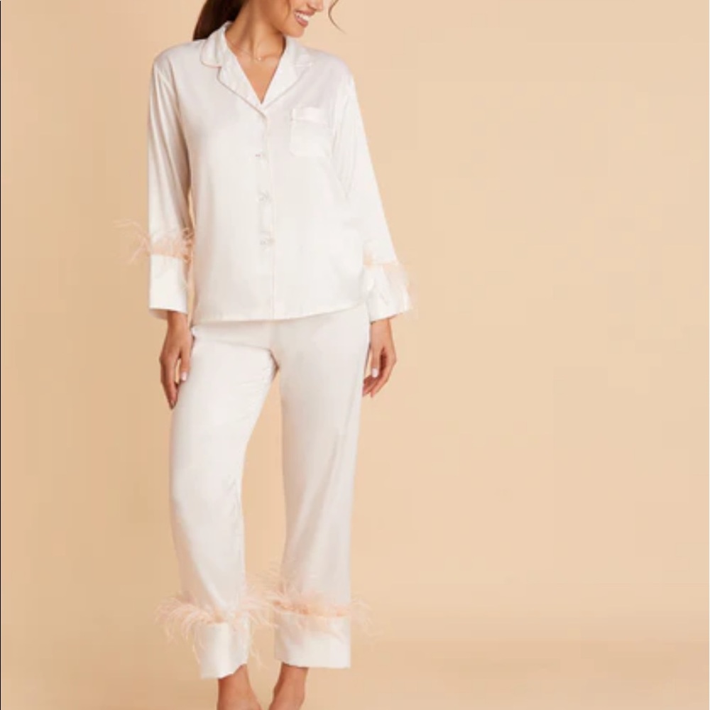 Birdy Grey PJs White and Pink Feather Pajamas